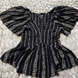 Angie Y2K Top Womens Medium Boho Cottage Romantic Festival